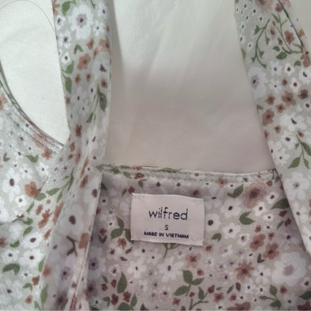 Aritzia Wilfred Green Floral Saturn Mini Dress - Picture 3 of 3